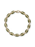 Ada Bracelet in 18k Yellow Gold with Army Green Enamel and White Diamonds — Melissa Kaye