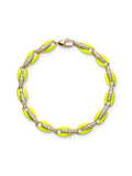Ada Bracelet in 18k Yellow Gold with Neon Yellow Enamel and White Diamonds — Melissa Kaye