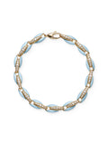 Ada Bracelet in 18k Yellow Gold with Pastel Blue Enamel and White Diamonds — Melissa Kaye