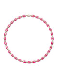 Ada Necklace in 18k Pink Gold with Neon Pink Enamel and White Diamonds — Melissa Kaye