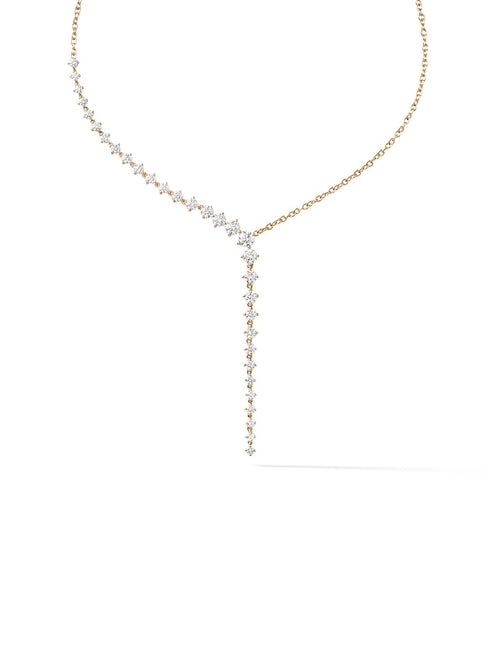 Aria Cascade Necklace in 18k Yellow Gold with White Diamonds — Melissa Kaye