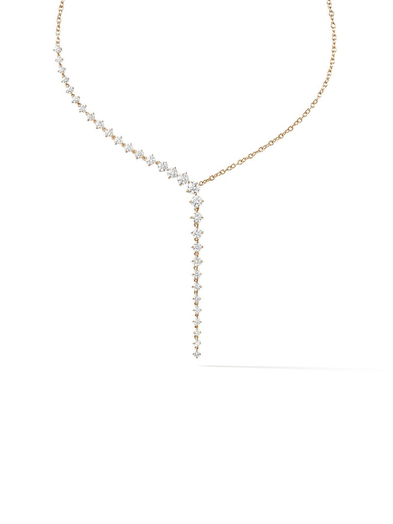 Aria Cascade Necklace in 18k Yellow Gold with White Diamonds — Melissa Kaye