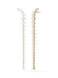 Aria Dagger Earring Long in 18k Pink Gold with White Diamonds — Melissa Kaye
