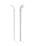 Aria Dagger Earring Long in 18k White Gold with White Diamonds — Melissa Kaye