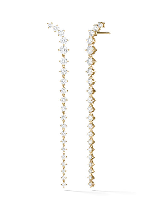 Aria Dagger Earring Long in 18k Yellow Gold with White Diamonds — Melissa Kaye