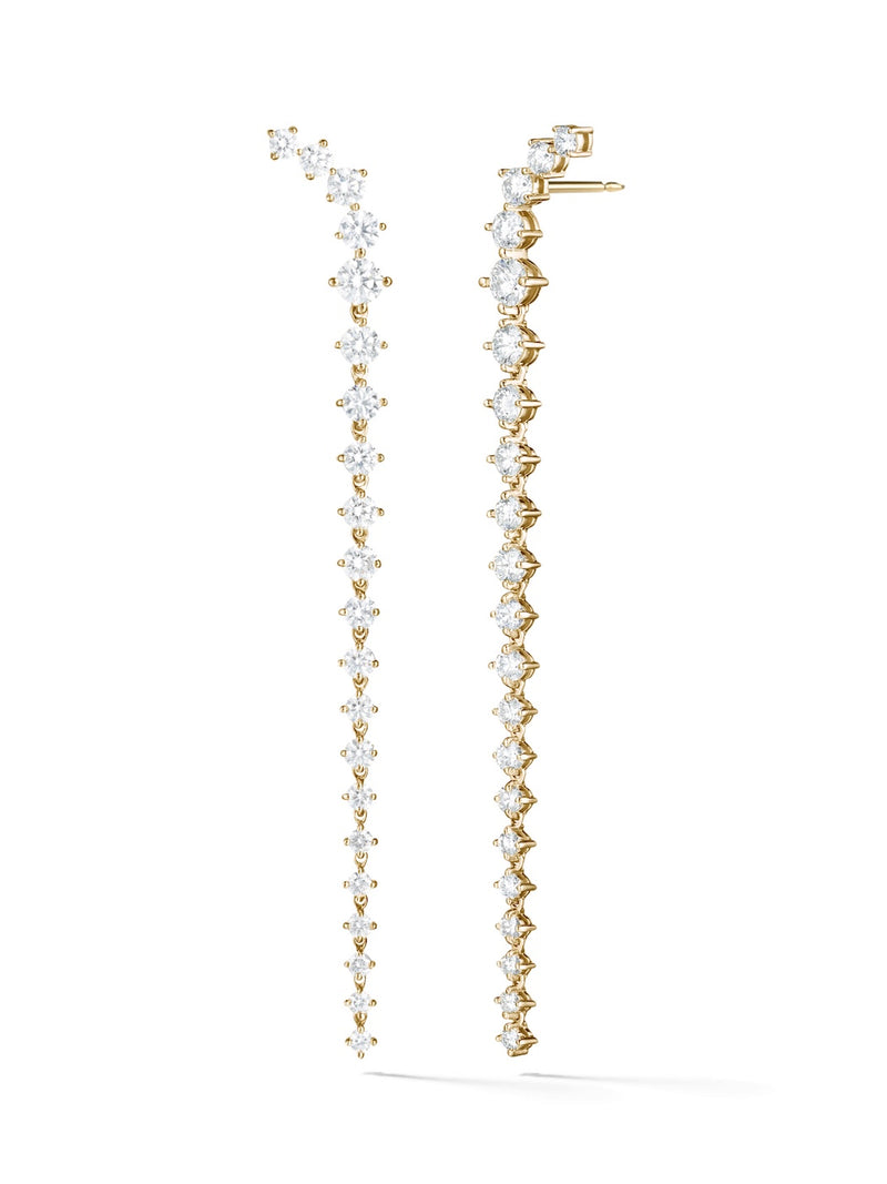 Aria Dagger Earring Long in 18k Yellow Gold with White Diamonds — Melissa Kaye