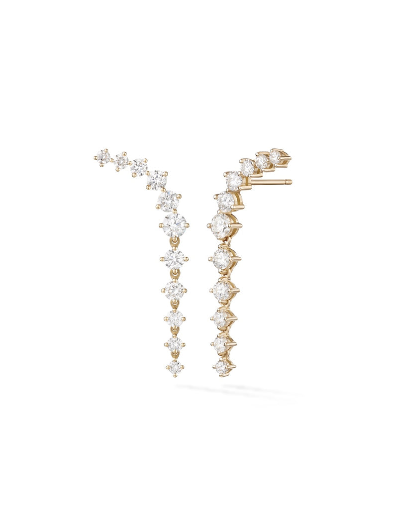 Aria Dagger Earring Mini in 18k Yellow Gold with White Diamonds — Melissa Kaye