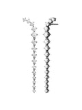 Aria Dagger Earring Long in 18k Blackened Gold with White Diamonds — Melissa Kaye