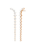 Aria Dagger Earring Long in 18k Pink Gold with White Diamonds — Melissa Kaye
