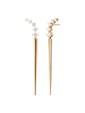 Aria Dagger Earring in 18k Pink Gold with Partial Diamond Setting — Melissa Kaye