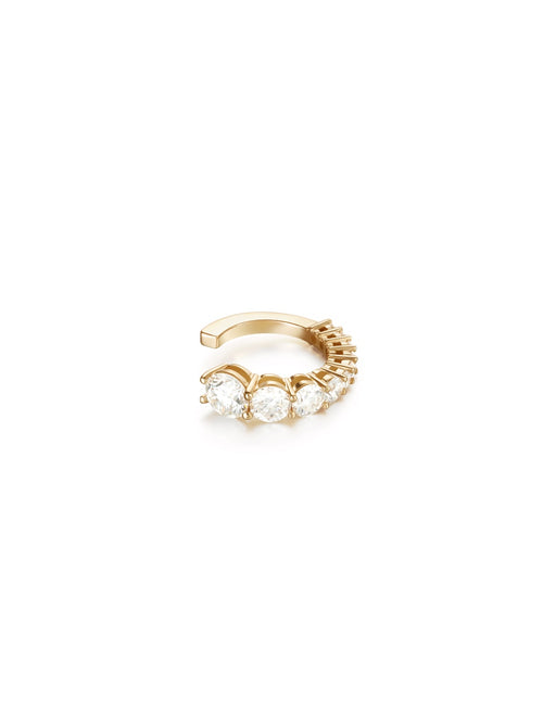 Aria Earcuff in 18k Yellow Gold with White Diamonds — Melissa Kaye