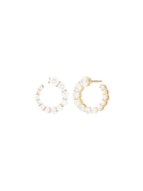 Aria Earwrap in 18k Yellow Gold with White Diamonds — Melissa Kaye
