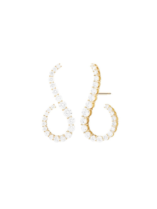 Aria Grace Earring in 18k Yellow Gold with White Diamonds — Melissa Kaye