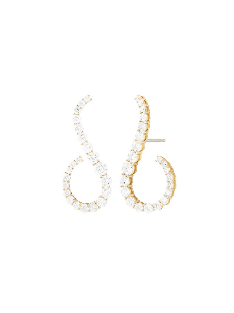 Aria Grace Earring in 18k Yellow Gold with White Diamonds — Melissa Kaye