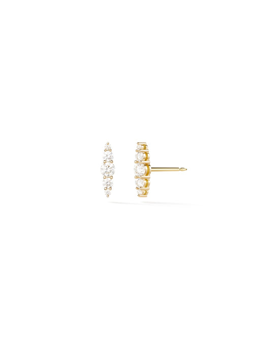 Aria Graduated Stud in 18k Yellow Gold with White Diamonds — Melissa Kaye