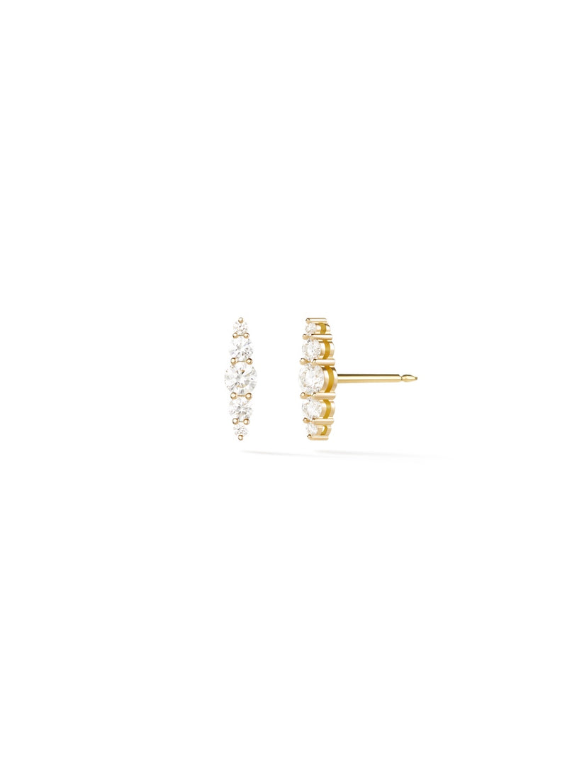 Aria Graduated Stud in 18k Yellow Gold with White Diamonds — Melissa Kaye