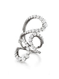 Aria Jane Ring Large in 18k Blackened Gold with White Diamonds — Melissa Kaye