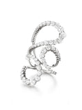 Aria Jane Ring Large in 18k White Gold with White Diamonds — Melissa Kaye