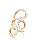 Aria Jane Ring Large in 18k Yellow Gold with White Diamonds — Melissa Kaye
