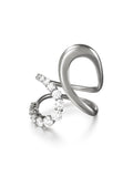 Aria Jane Ring in 18k Blackened Gold with Partial Diamond Setting — Melissa Kaye