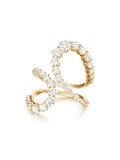 Aria Jane Ring Large in 18k Yellow Gold with White Diamonds — Melissa Kaye
