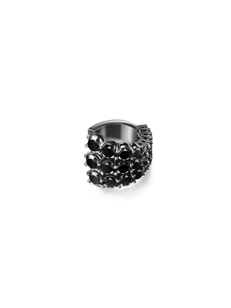 Aria Three Row Earcuff in 18k Blackened Gold with Black Diamonds — Melissa Kaye