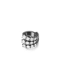 Aria Three Row Earcuff in 18k Blackened Gold with White Diamonds — Melissa Kaye