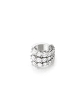 Aria Three Row Earcuff in 18k White Gold with White Diamonds — Melissa Kaye
