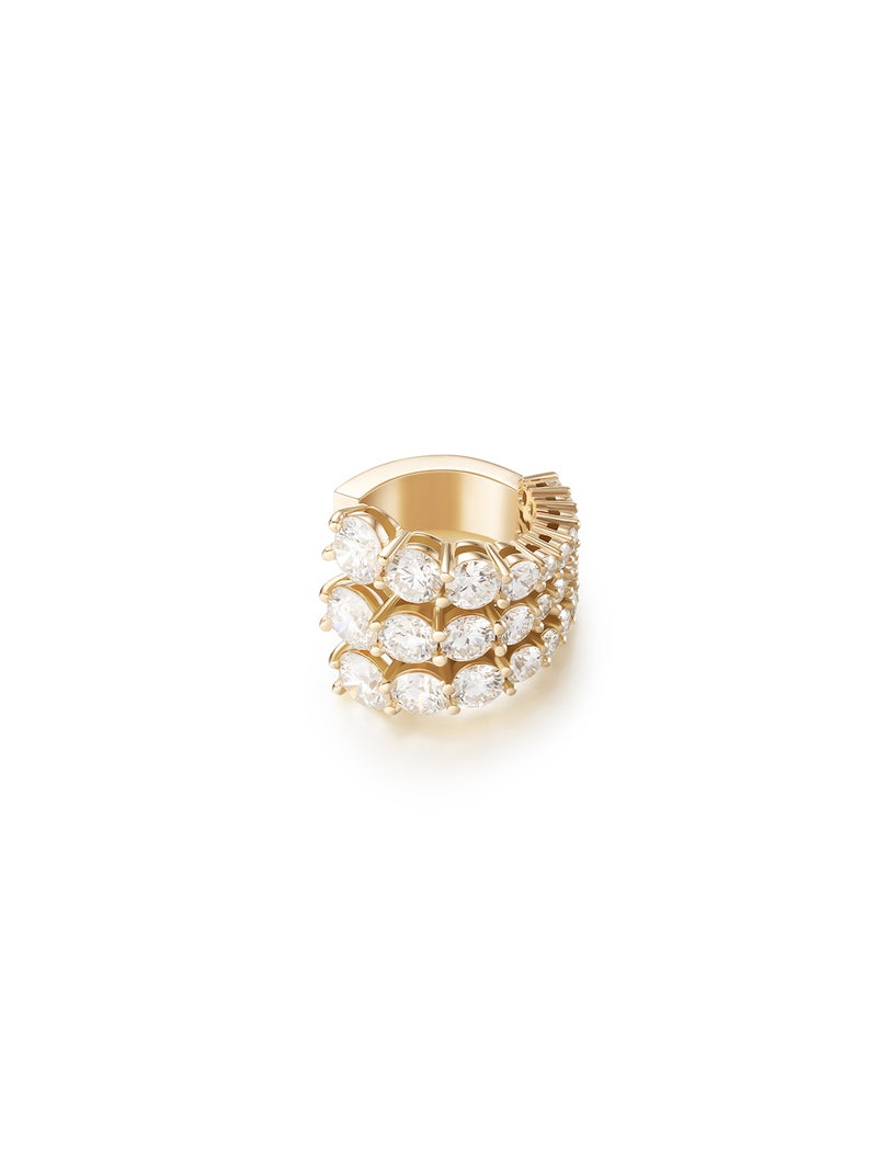 Aria Three Row Earcuff in 18k Yellow Gold with White Diamonds — Melissa Kaye