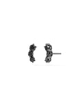 Aria Triplet Stud in 18k Blackened Gold with Black Diamonds — Melissa Kaye