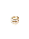 Aria Two Row Earcuff in 18k Yellow Gold with White Diamonds — Melissa Kaye
