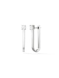 Aria U Hoop in 18k White Gold with Partial White Diamonds — Melissa Kaye
