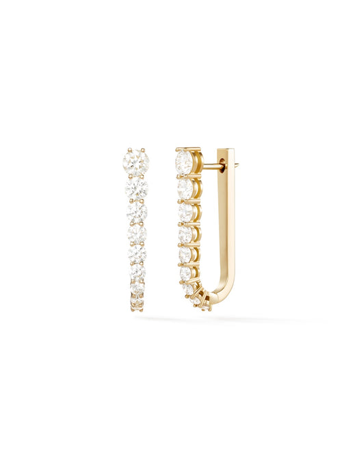 Aria U Hoop in 18k Yellow Gold with White Diamonds — Melissa Kaye