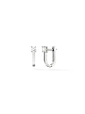 Aria U Huggie Hoop in 18k White Gold with White Diamonds — Melissa Kaye