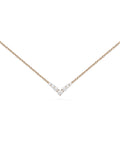 Aria V Necklace Mini in 18k Pink Gold with White Diamonds — Melissa Kaye