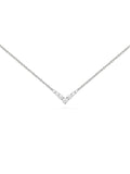 Aria V Necklace Mini in 18k White Gold with White Diamonds — Melissa Kaye