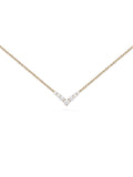 Aria V Necklace Mini in 18k Yellow Gold with White Diamonds — Melissa Kaye