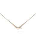 Aria V Necklace in 18k Pink Gold with White Diamonds — Melissa Kaye