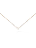 Aria V Necklace in 18k Pink Gold with White Diamonds — Melissa Kaye