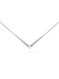 Aria V Necklace in 18k White Gold with White Diamonds — Melissa Kaye