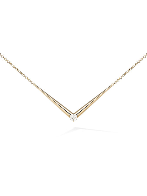 Aria V Necklace in 18k Yellow Gold with White Diamonds — Melissa Kaye