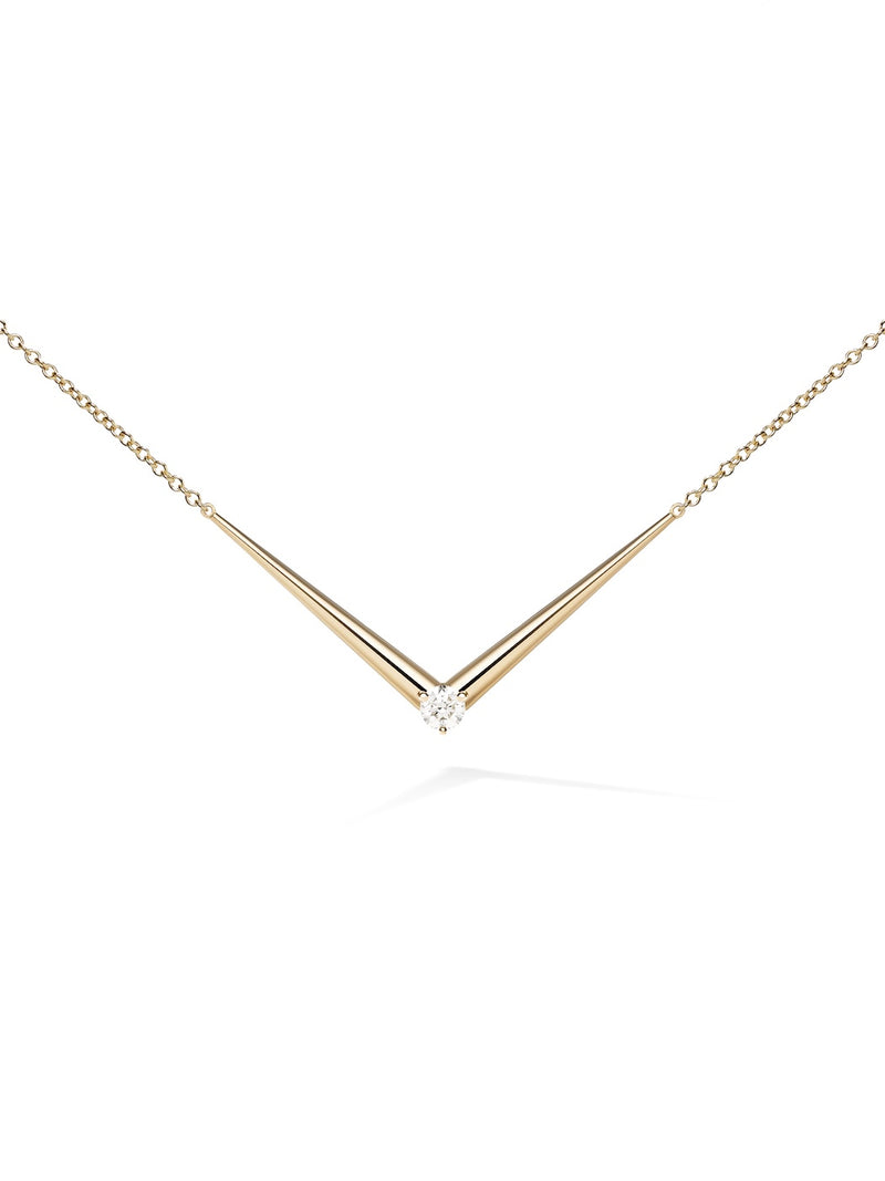 Aria V Necklace in 18k Yellow Gold with White Diamonds — Melissa Kaye