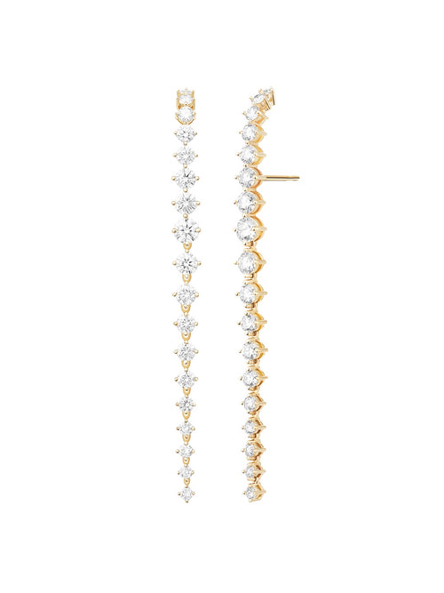 Aria Violet Earhook in 18k Yellow Gold with White Diamonds — Melissa Kaye