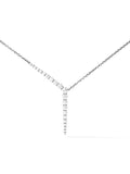 Aria Y Necklace in 18k Blackened Gold with White Diamonds — Melissa Kaye