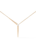 Aria Y Necklace in 18k Pink Gold with White Diamonds — Melissa Kaye
