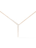 Aria Y Necklace in 18k Pink Gold with White Diamonds — Melissa Kaye