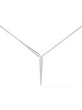 Aria Y Necklace in 18k White Gold with White Diamonds — Melissa Kaye