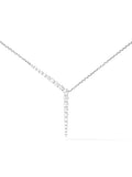 Aria Y Necklace in 18k White Gold with White Diamonds — Melissa Kaye