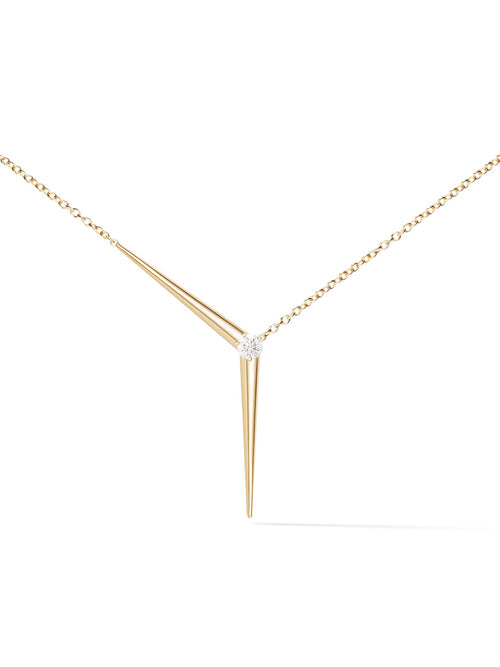 Aria Y Necklace in 18k Yellow Gold with White Diamonds — Melissa Kaye