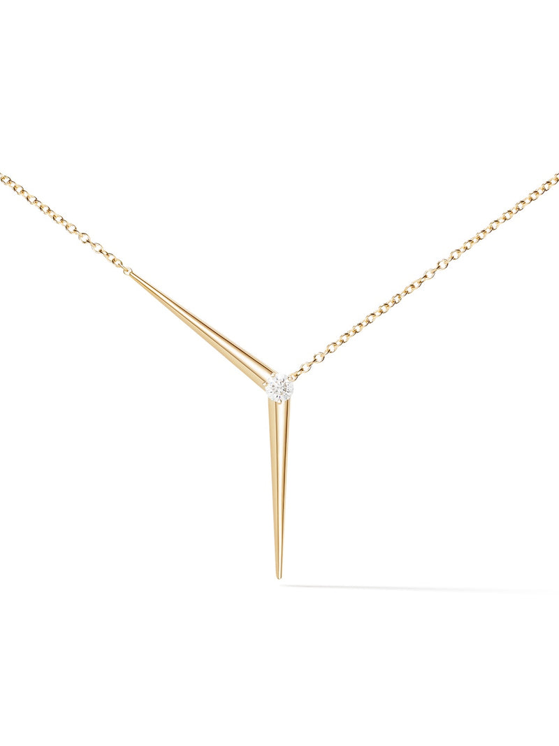 Aria Y Necklace in 18k Yellow Gold with White Diamonds — Melissa Kaye